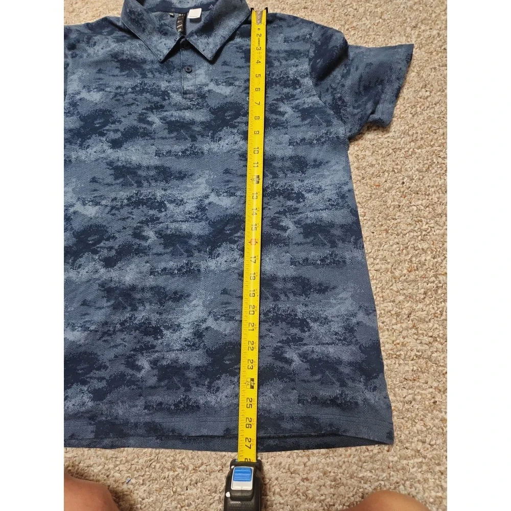Adidas Disney Golf Polo Shirt Men's XL‎ Blue Ink Camo All Over Print Performance